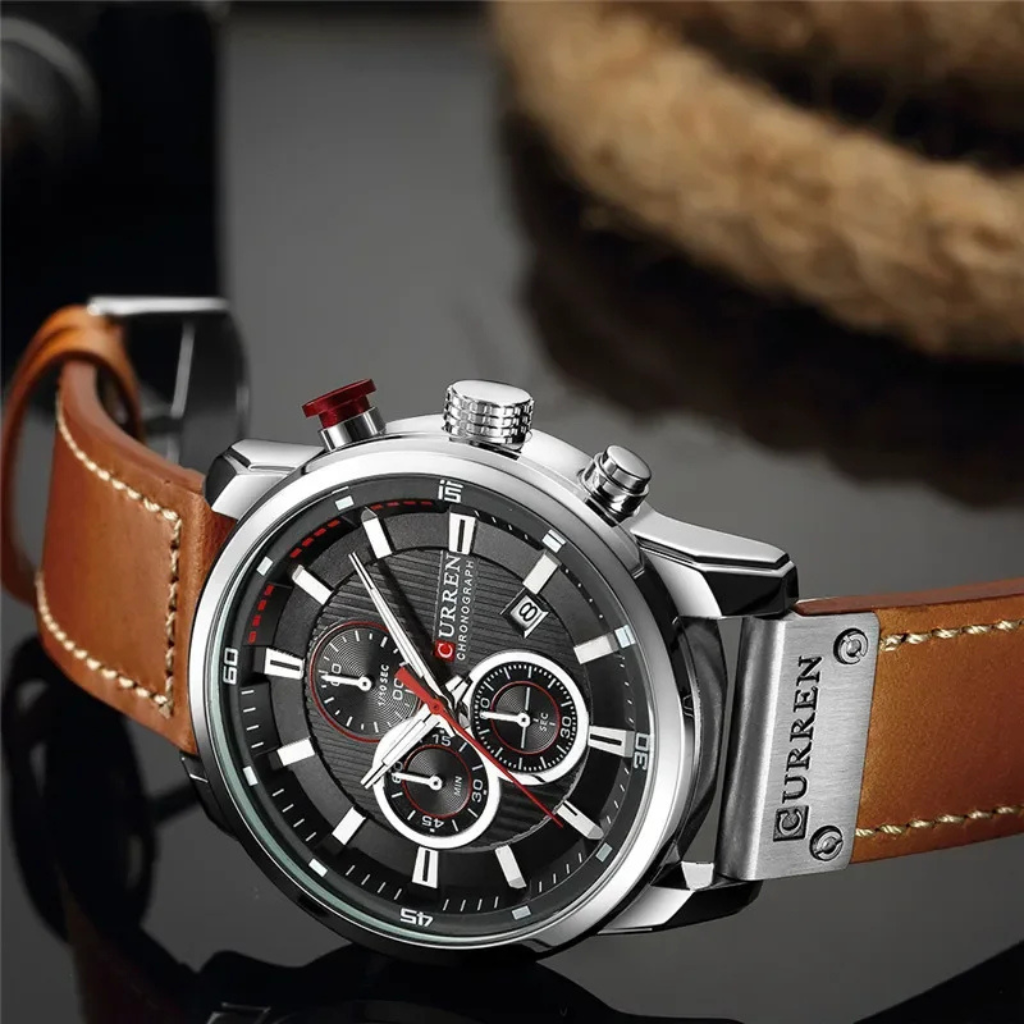 Relógio Masculino Luxury Chronograph | Curren Oficial
