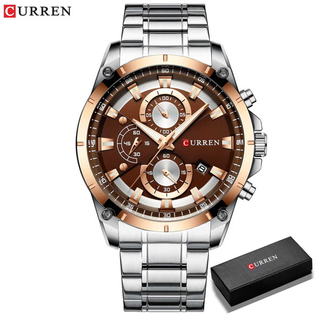 Relogio Masculino Automatico Lunar Curren Oficial